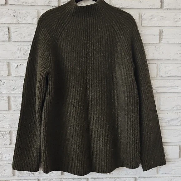 Madewell Northfield Mockneck Pullover Sweater in Green H3339 Women's Size LARGE - Picture 4 of 7
